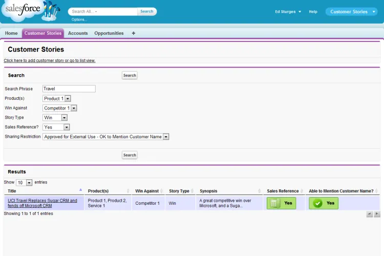 Customer Stories — screenshot from the Salesforce AppExchange listing