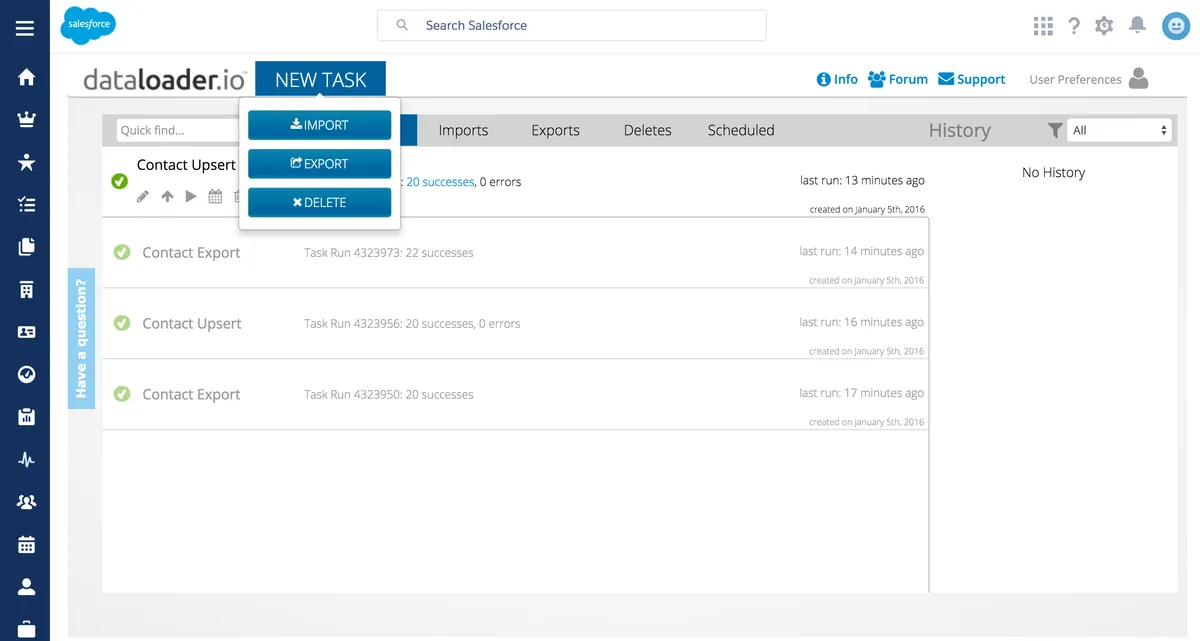 dataloader.io, the #1 Data Loader for Salesforce — screenshot from the Salesforce AppExchange listing