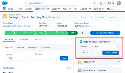 Edit Opportunities in Google Sheets — Salesforce plugin
