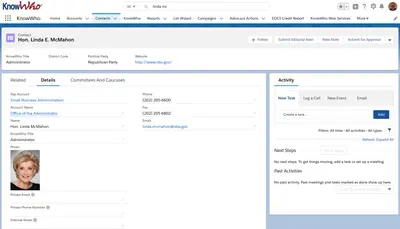 FedExec KnowWho: Comprehensive Federal Executive Directory — Salesforce plugin