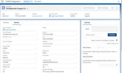 GUMU™ for Salesforce - SAGE ERP Integration — Salesforce plugin