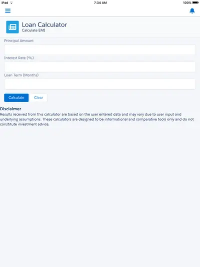 Infosys Loan Calculators — Salesforce plugin