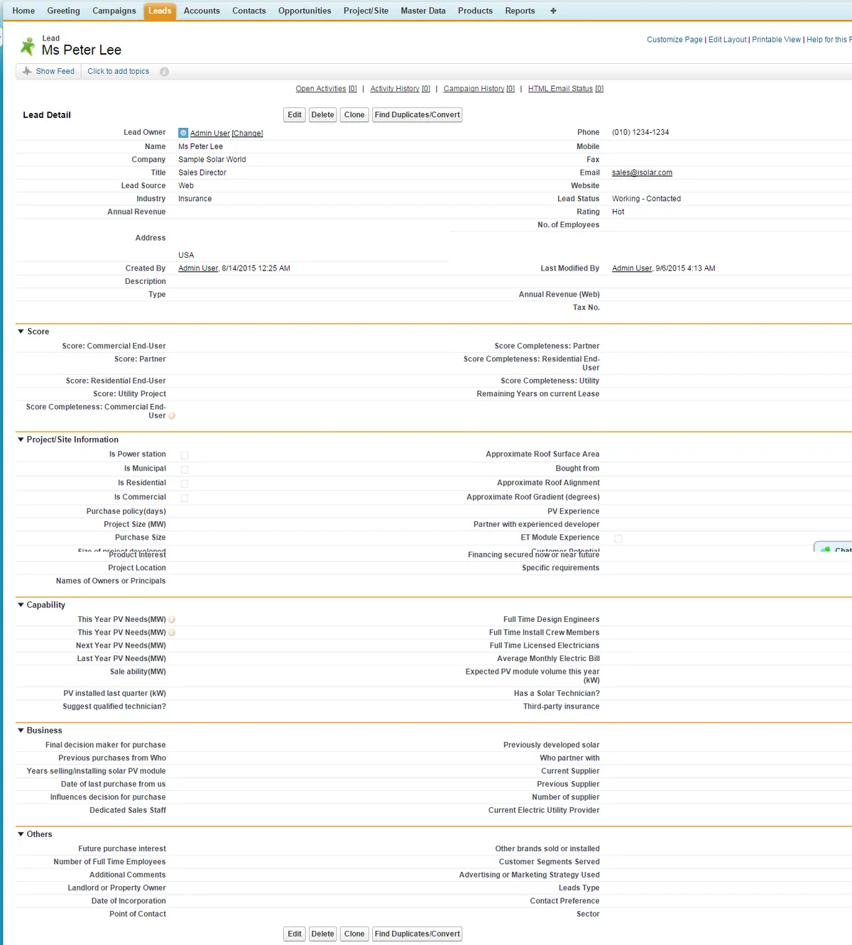 iSolar — screenshot from the Salesforce AppExchange listing
