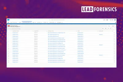Lead Forensics: #1 in B2B Website Visitor Identification — Salesforce plugin