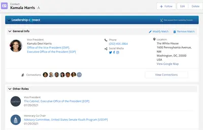 Leadership Connect: Government Data — Salesforce plugin