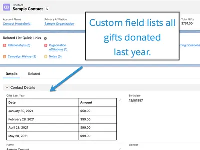 Nonprofit Year End Donation Receipt — Salesforce plugin