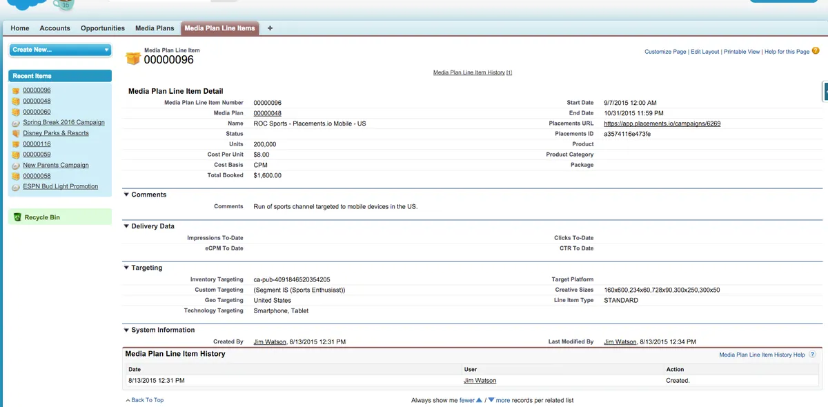 Placements.io - Automation for Digital Media — screenshot from the Salesforce AppExchange listing