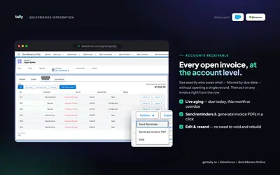 QuickBooks Salesforce Integration, Billing & Payments | Tally — Salesforce plugin