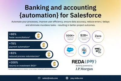 REDA Pay - Inbound & Outbounds Payments, EMD, Banking Controls, Reconciliation — Salesforce plugin