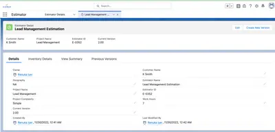 Salesforce Estimator — Salesforce plugin