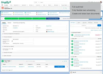 Singlify Loan Management System for microfinance and impact investing — Salesforce plugin