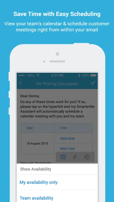 SmarterMe - 1 Mobile App for Email, Calendar, LinkedIn, Box integrated with CRM — Salesforce plugin