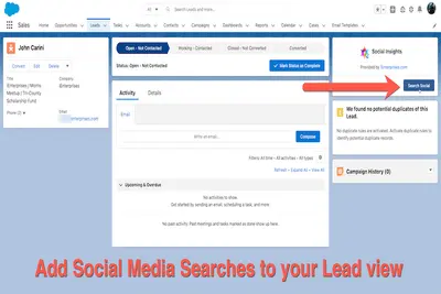 Social Insights from iEnterprises — Salesforce plugin