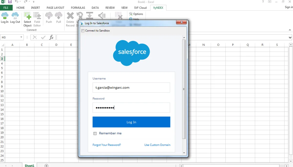 VyNDEX | Edit and Add Salesforce Data with Microsoft Excel — screenshot from the Salesforce AppExchange listing