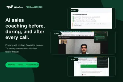 WingRep | AI Sales Coaching & CRM Automation for Salesforce — Salesforce plugin