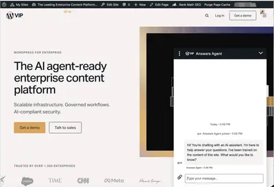 WordPress VIP Answers Agent — Data 360 — Salesforce plugin